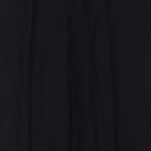 St Michael Womens Black Wool Chino Trousers Size 10 L30 in Regular Zip