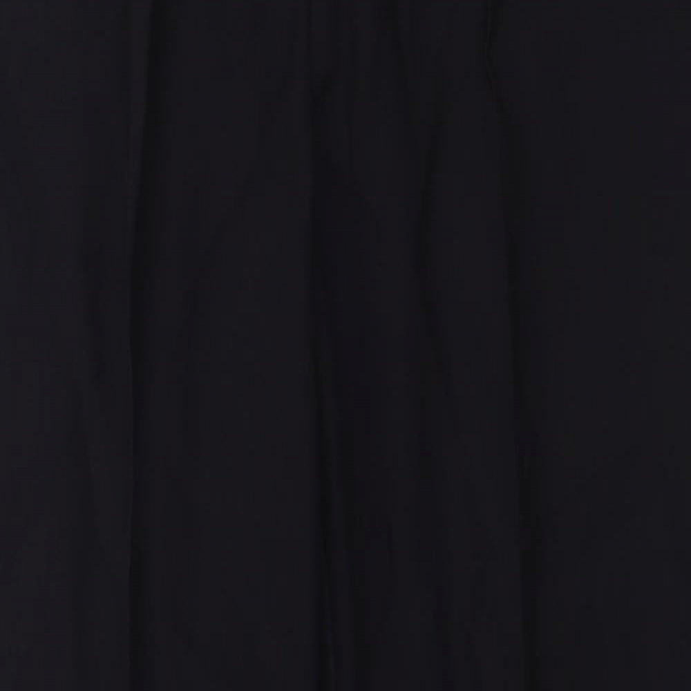 St Michael Womens Black Wool Chino Trousers Size 10 L30 in Regular Zip