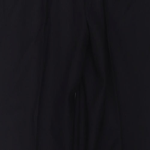 St Michael Womens Black Wool Chino Trousers Size 10 L30 in Regular Zip
