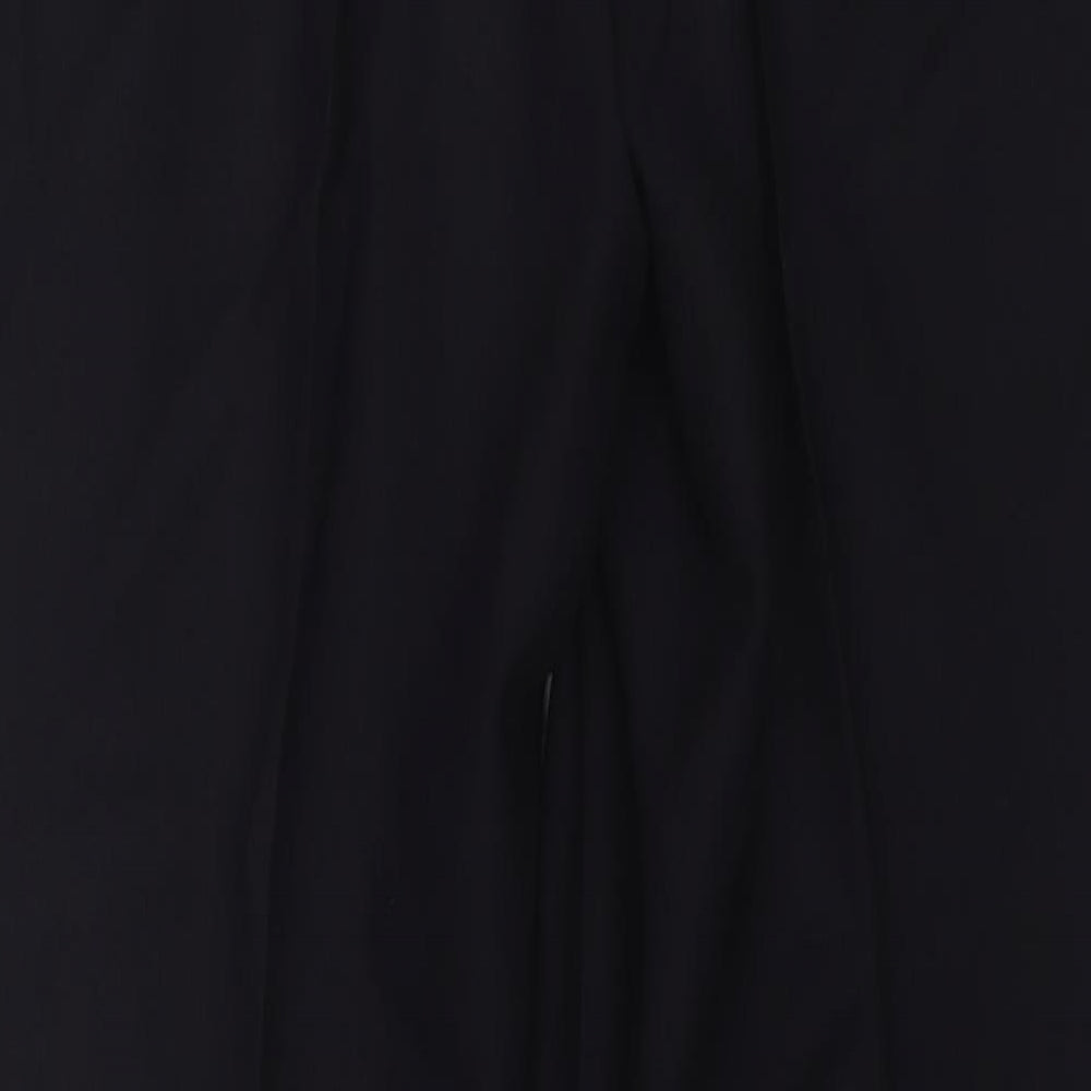 St Michael Womens Black Wool Chino Trousers Size 10 L30 in Regular Zip