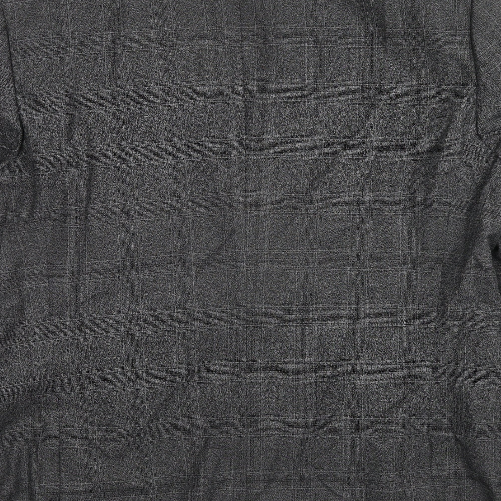 NEXT Mens Grey Plaid Polyester Jacket Suit Jacket Size 46 Regular