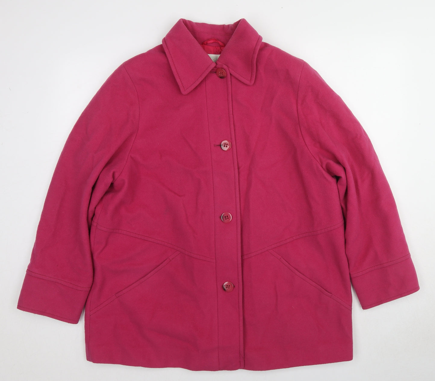 Marks and Spencer Womens Pink Jacket Size 18 Button