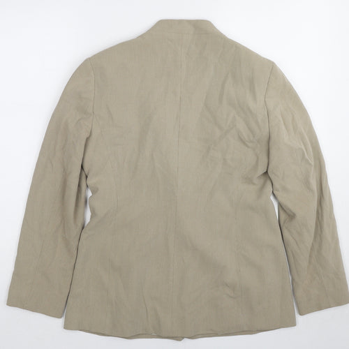 Marks and Spencer Womens Beige Geometric Jacket Blazer Size 12 Button