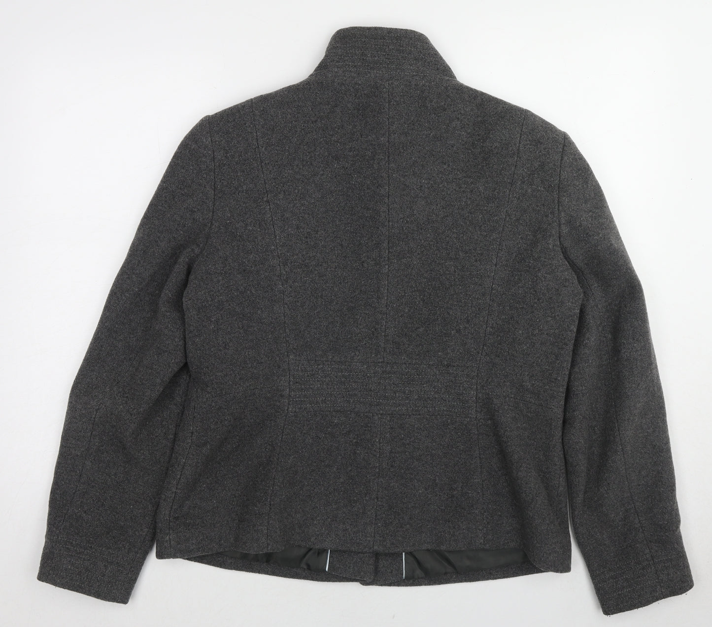 John Lewis Womens Grey Pea Coat Coat Size 14 Button