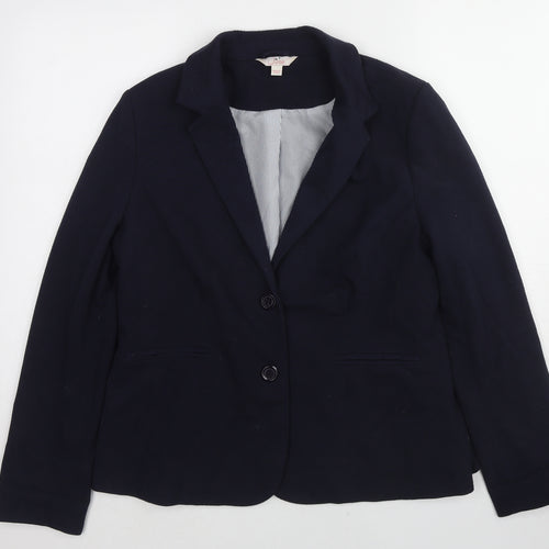 Julipa Womens Blue Polyester Jacket Blazer Size 14