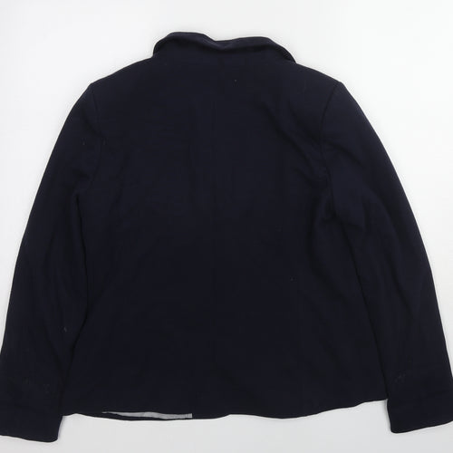 Julipa Womens Blue Polyester Jacket Blazer Size 14