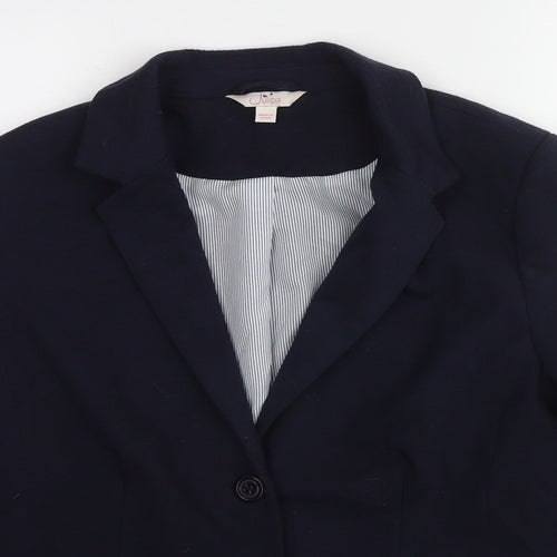Julipa Womens Blue Polyester Jacket Blazer Size 14