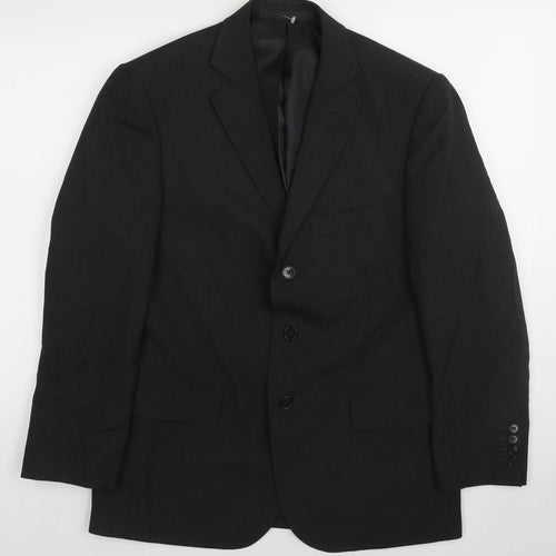 Marks and Spencer Mens Black Polyester Jacket Suit Jacket Size 38 Regular
