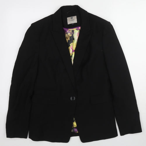 Marks and Spencer Womens Black Polyester Jacket Blazer Size 12