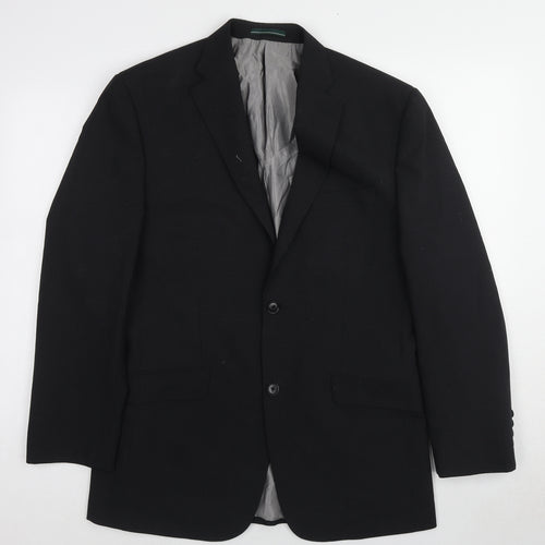 Greenwoods Mens Black Polyester Jacket Suit Jacket Size 38 Regular