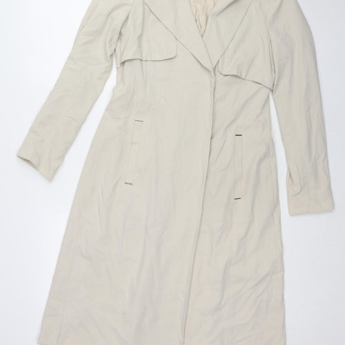 H&M Womens Beige Trench Coat Coat Size 6 Snap