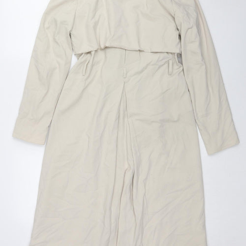 H&M Womens Beige Trench Coat Coat Size 6 Snap