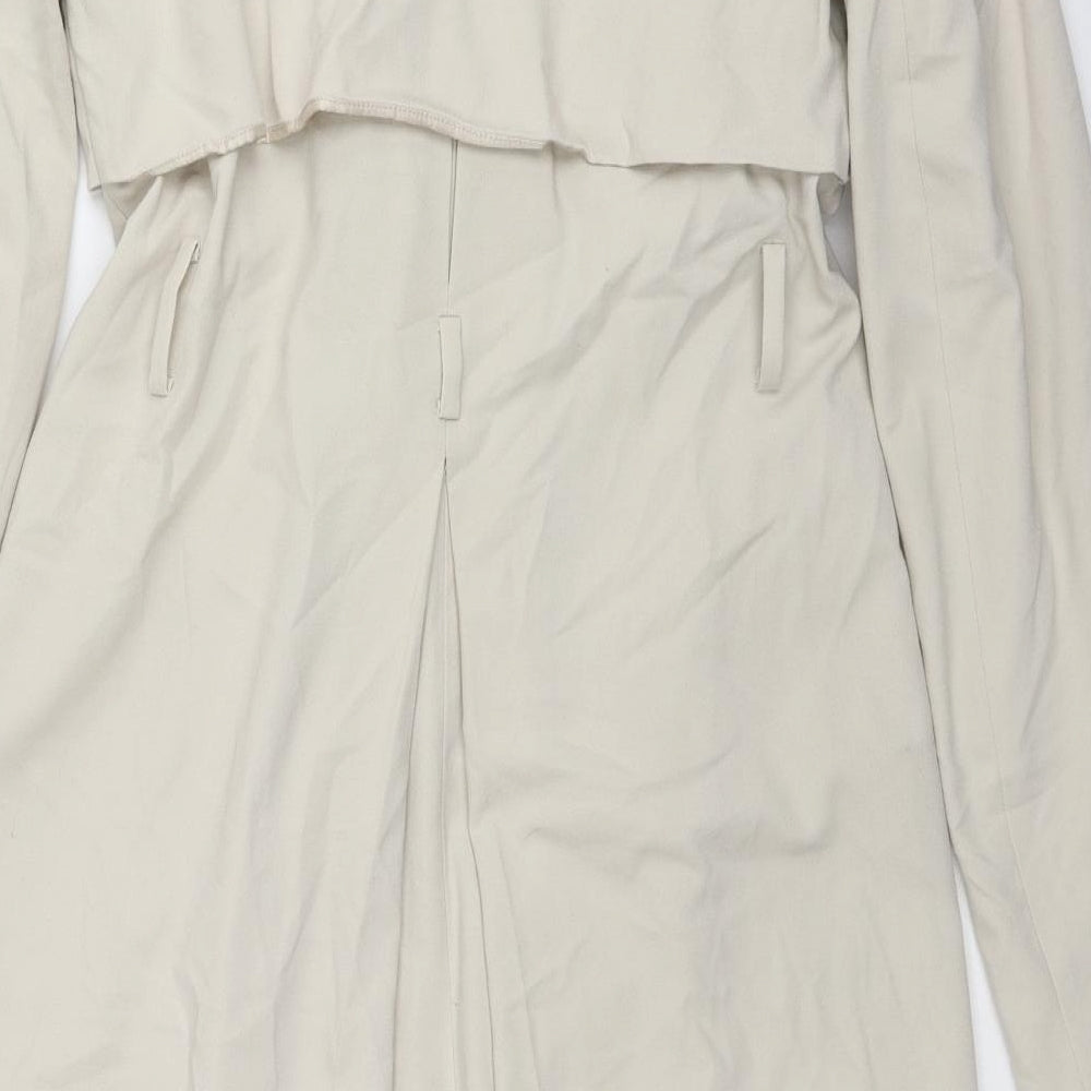 H&M Womens Beige Trench Coat Coat Size 6 Snap