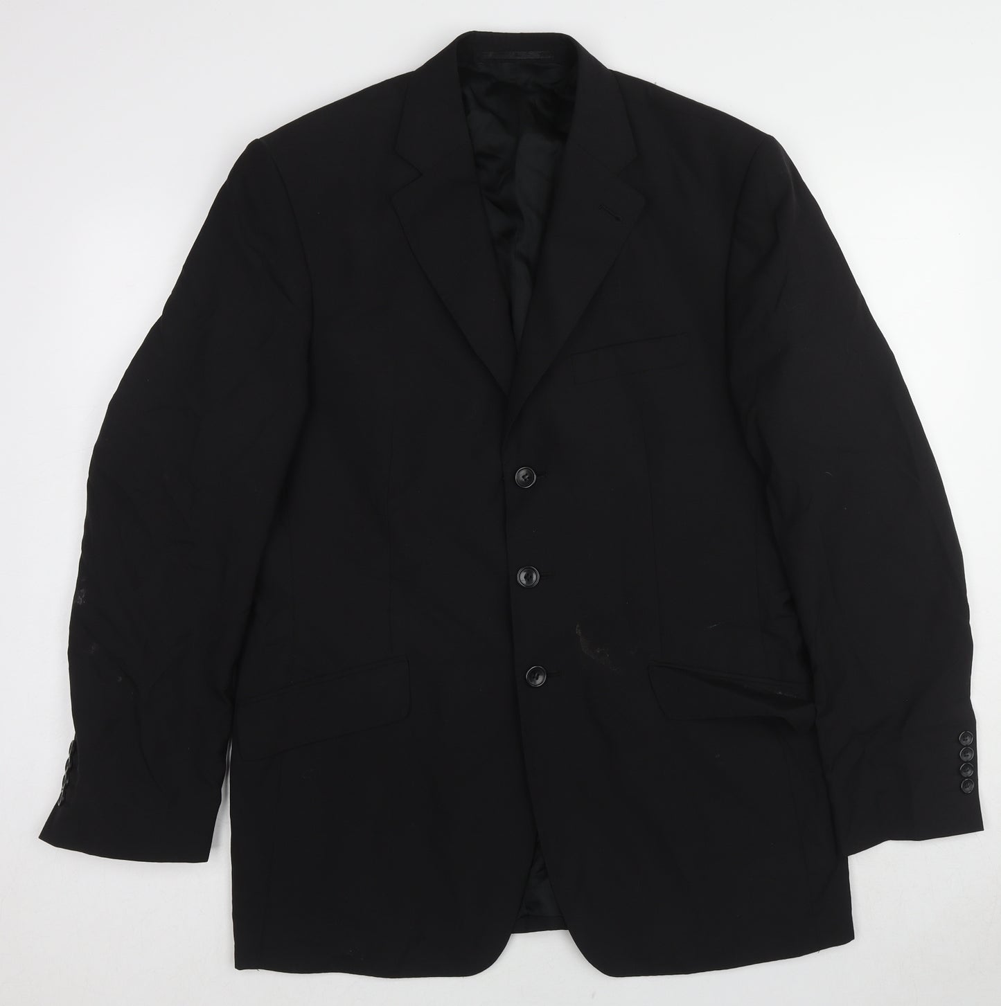 Michael Oliver Mens Black Polyester Jacket Suit Jacket Size 42 Regular