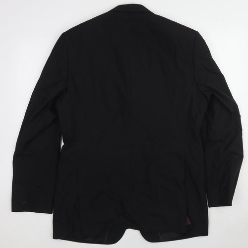 Michael Oliver Mens Black Polyester Jacket Suit Jacket Size 42 Regular