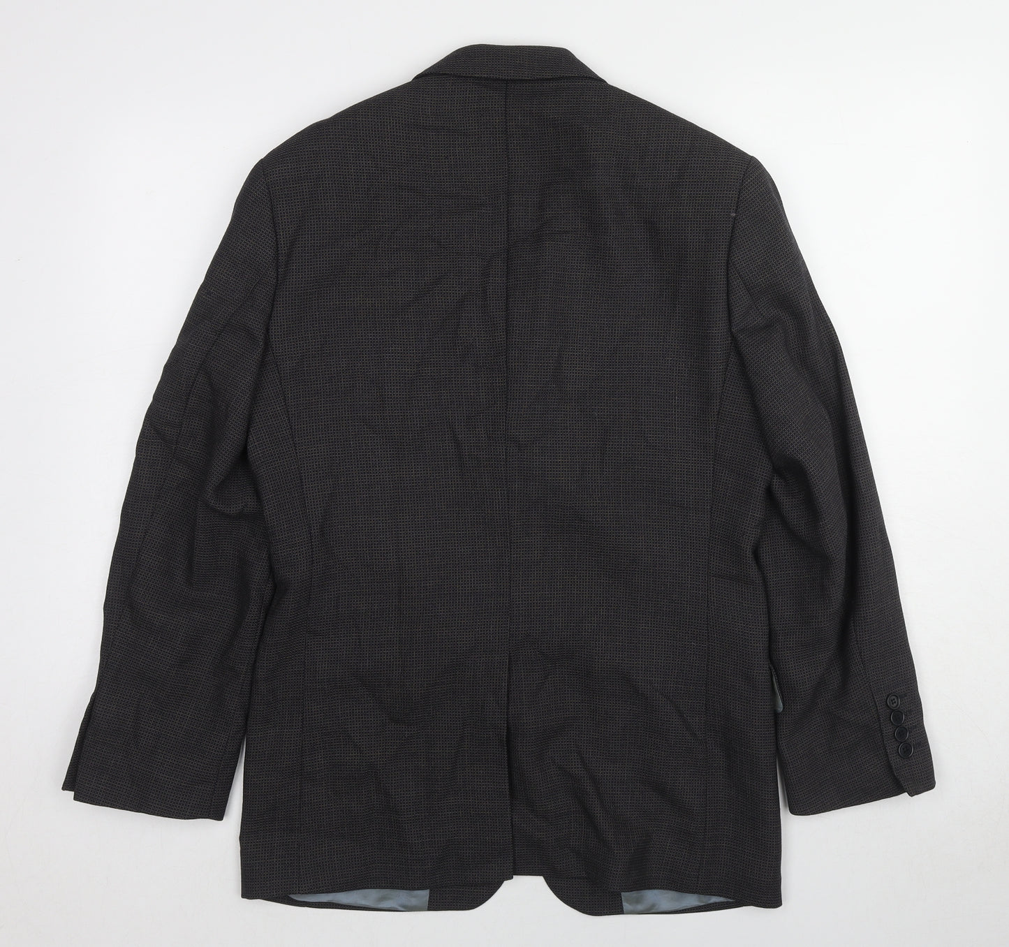 Marks and Spencer Mens Black Geometric Wool Jacket Suit Jacket Size 36 Regular