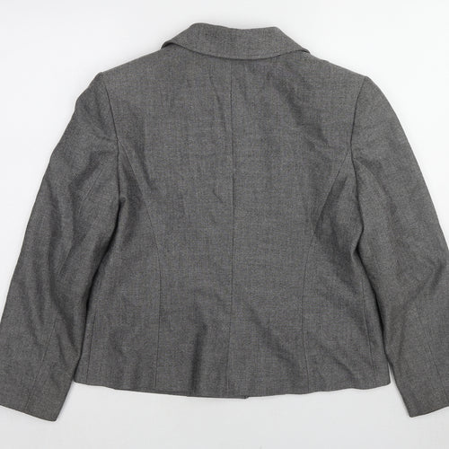 Marks and Spencer Womens Grey Polyester Jacket Blazer Size 14
