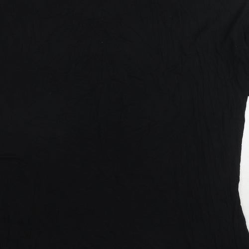 Yours Womens Black Viscose Basic T-Shirt Size 16 Crew Neck
