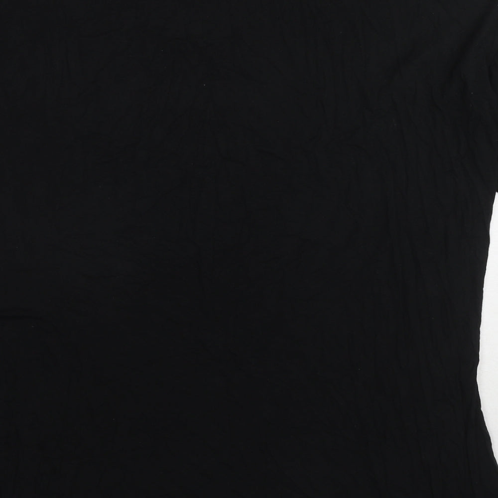 Yours Womens Black Viscose Basic T-Shirt Size 16 Crew Neck