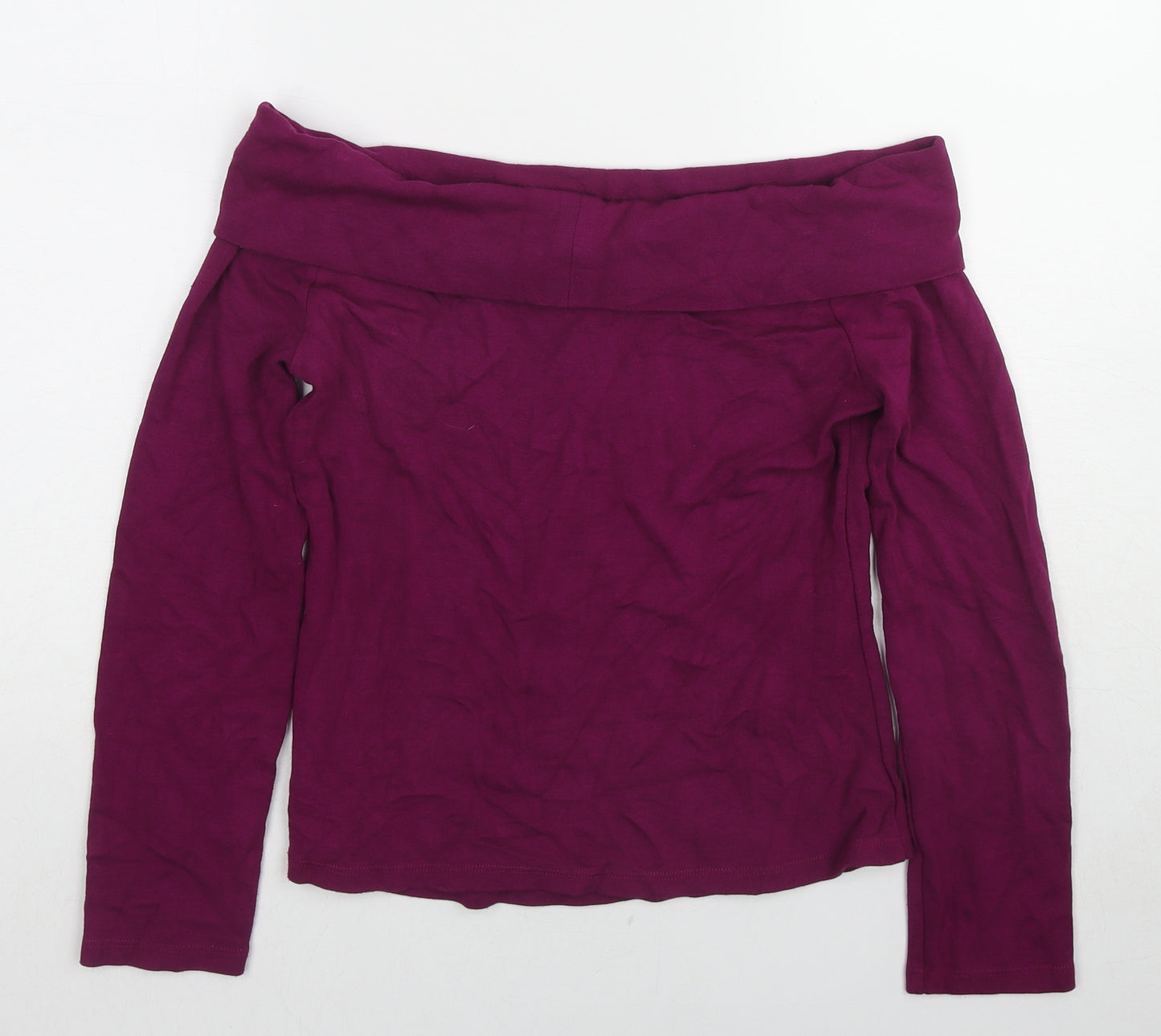 Jasper Conran Womens Purple Viscose Basic T-Shirt Size 14 Off the Shoulder