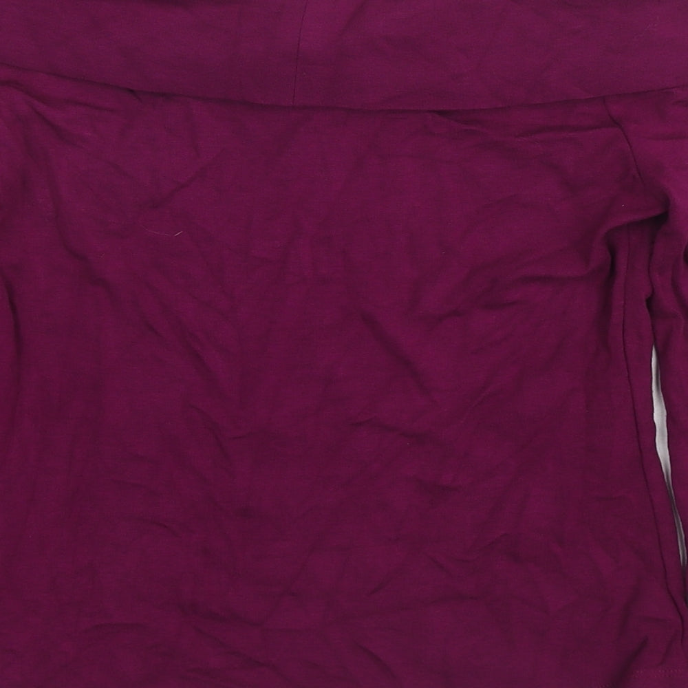 Jasper Conran Womens Purple Viscose Basic T-Shirt Size 14 Off the Shoulder