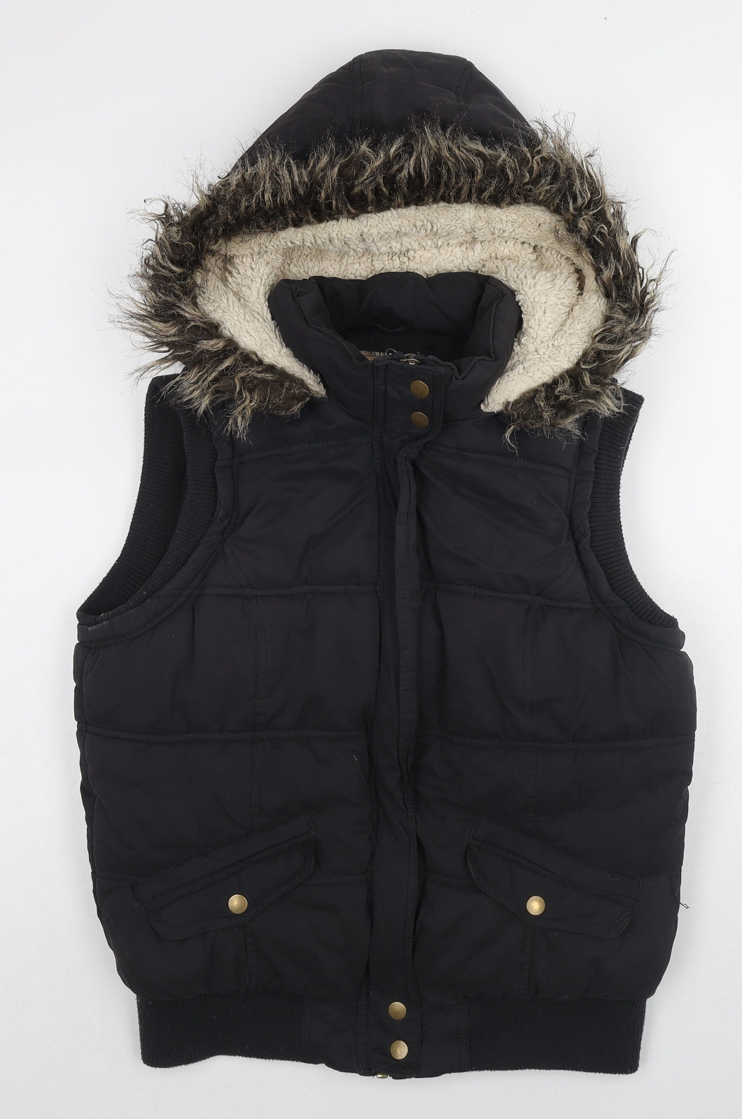 New Look Womens Blue Gilet Jacket Size 14 Zip