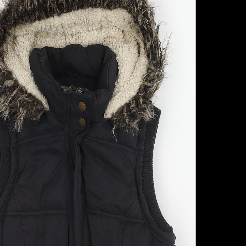 New Look Womens Blue Gilet Jacket Size 14 Zip