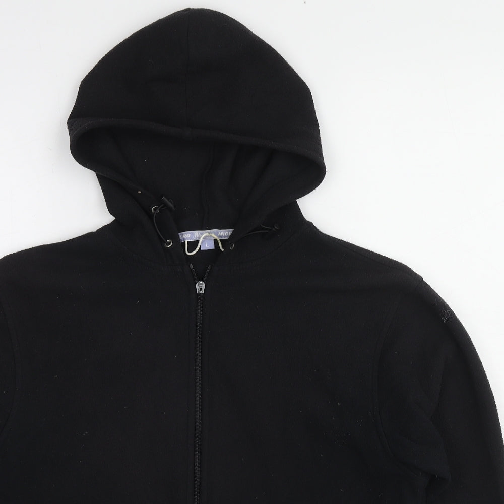 Peter Storm Womens Black Polyester Full Zip Hoodie Size 14 Zip - Drawstring Hood