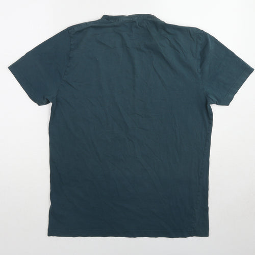 Original Penguin Mens Green Cotton T-Shirt Size L Round Neck