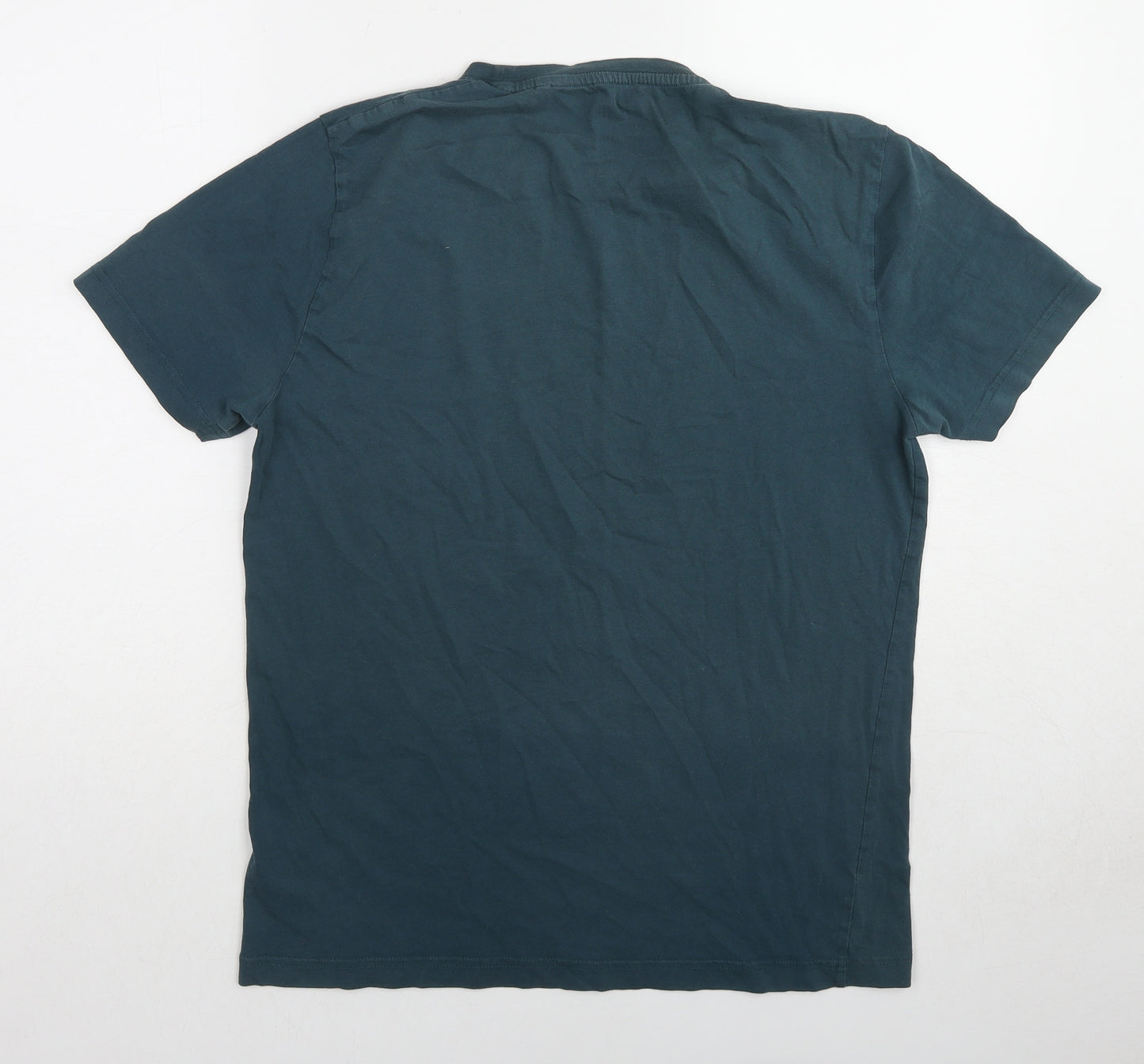 Original Penguin Mens Green Cotton T-Shirt Size L Round Neck