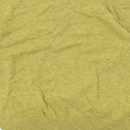 Marks and Spencer Mens Green Round Neck Wool Pullover Jumper Size L Long Sleeve
