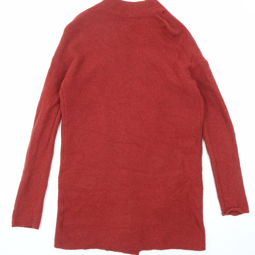 Paul Costelloe Womens Red V-Neck Wool Cardigan Jumper Size 10