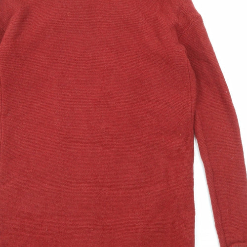 Paul Costelloe Womens Red V-Neck Wool Cardigan Jumper Size 10