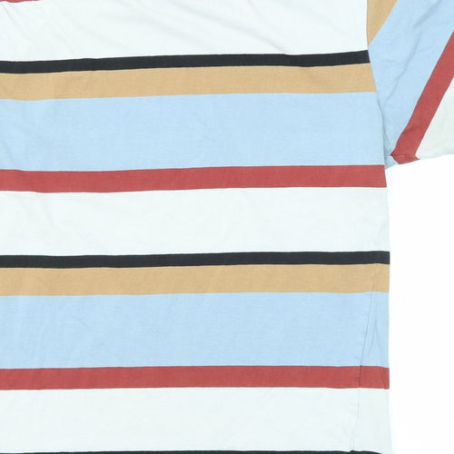 NEXT Mens Multicoloured Striped Cotton T-Shirt Size S Round Neck