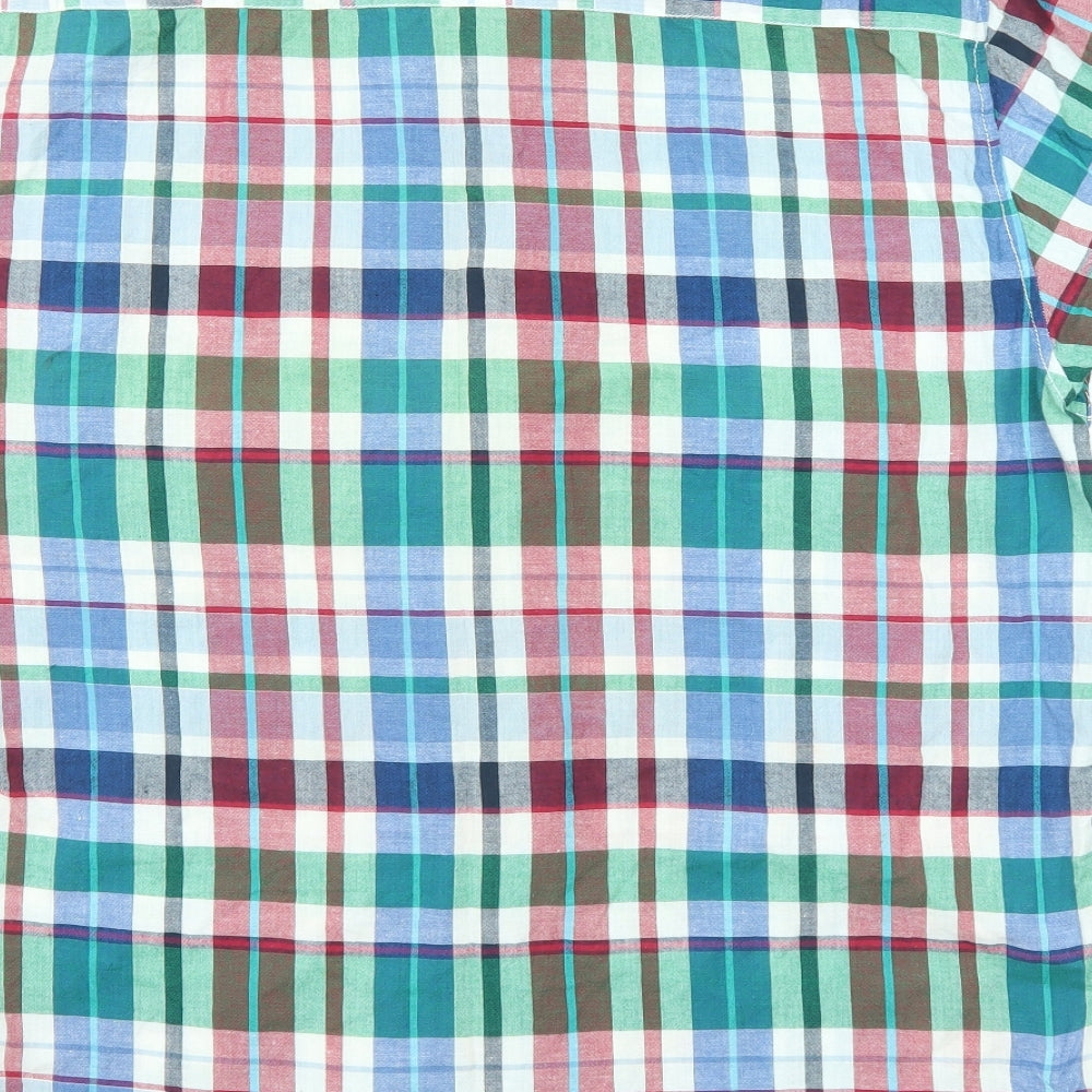 Farah Mens Multicoloured Plaid Cotton Button-Up Size XL Collared Button