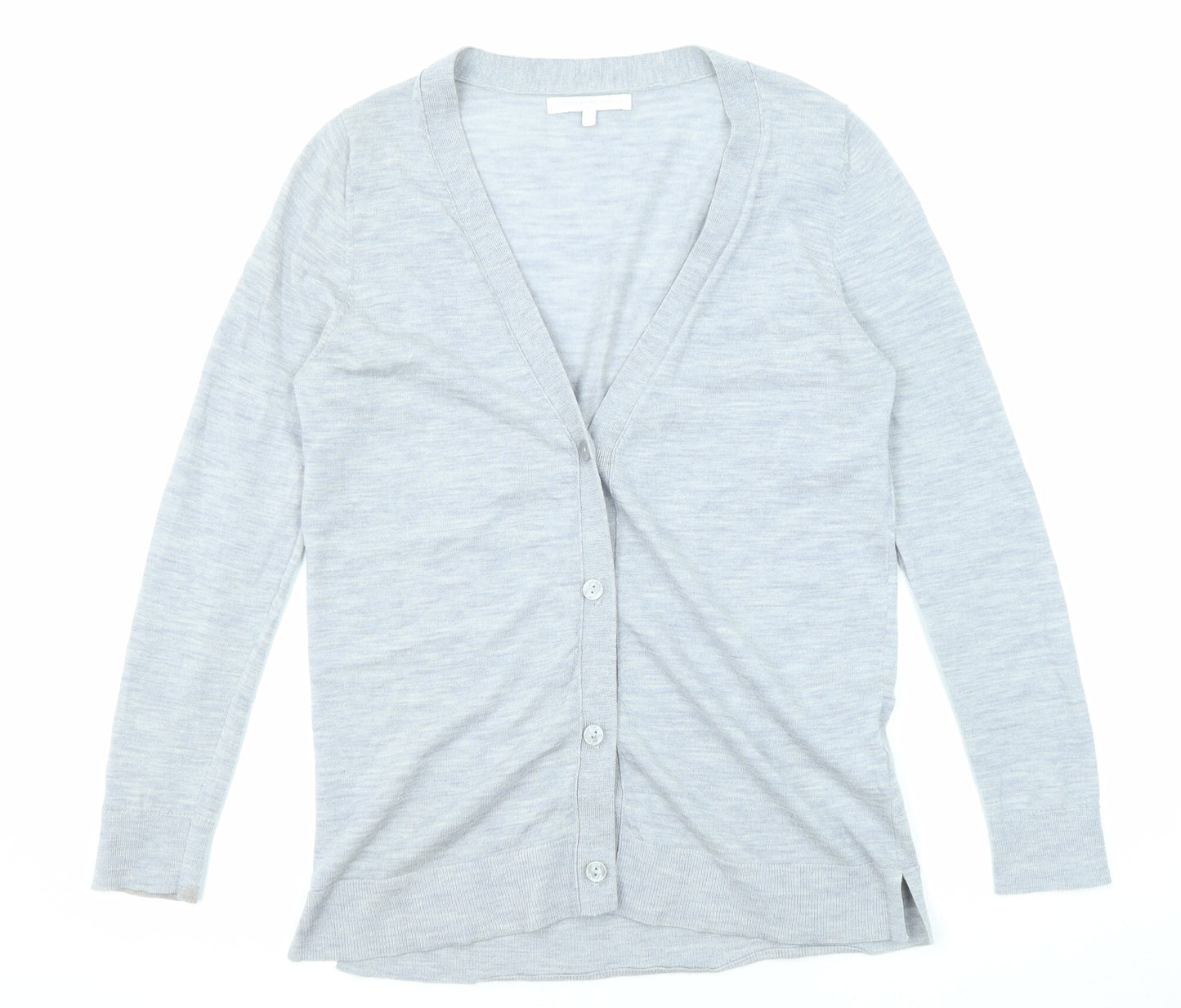 NEXT Womens Grey V-Neck Wool Cardigan Jumper Size 12
