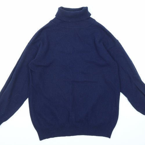 Jeffrey Rogers Womens Blue Roll Neck Wool Pullover Jumper Size 14 - Size 14-16