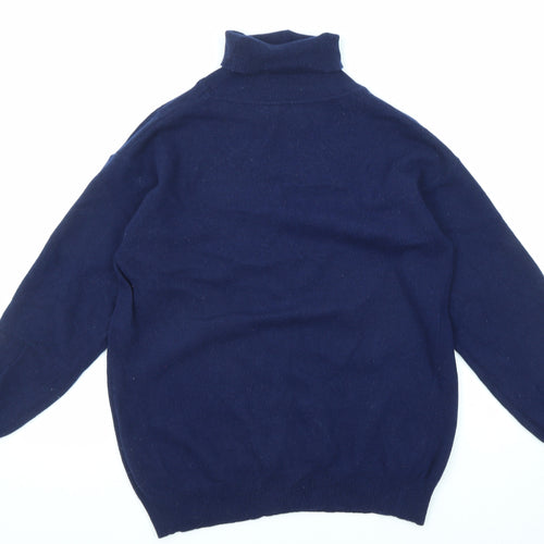 Jeffrey Rogers Womens Blue Roll Neck Wool Pullover Jumper Size 14 - Size 14-16