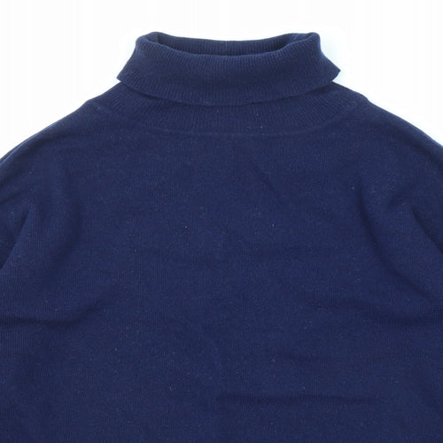 Jeffrey Rogers Womens Blue Roll Neck Wool Pullover Jumper Size 14 - Size 14-16