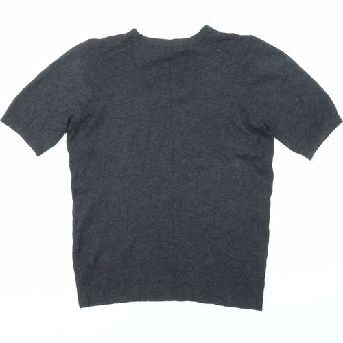 Zara Womens Grey Round Neck Acrylic Pullover Jumper Size M