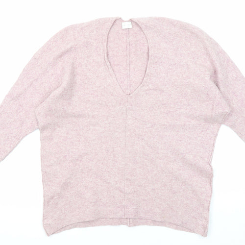 Poetry Womens Pink V-Neck Cashmere Pullover Jumper Size 16 - Size 16-18