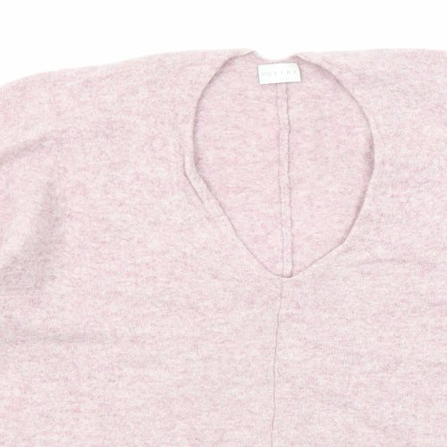 Poetry Womens Pink V-Neck Cashmere Pullover Jumper Size 16 - Size 16-18