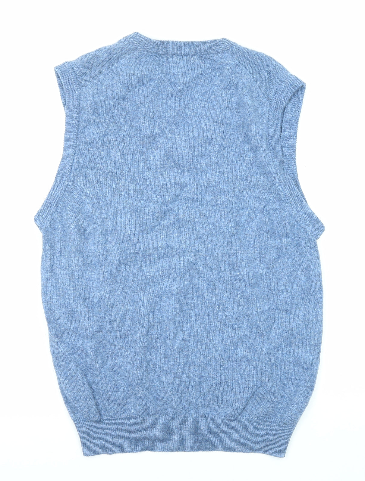 St Michael Mens Blue V-Neck Wool Vest Jumper Size L Sleeveless