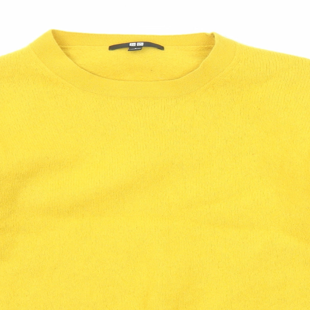 Uniqlo Womens Yellow Round Neck Wool Pullover Jumper Size S