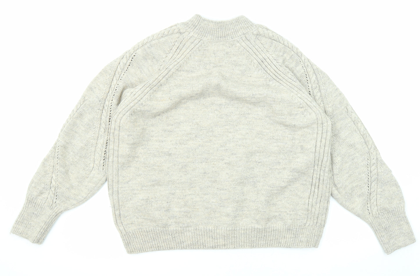 Marks and Spencer Womens Beige High Neck Acrylic Pullover Jumper Size L