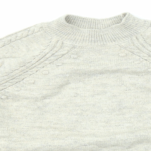Marks and Spencer Womens Beige High Neck Acrylic Pullover Jumper Size L
