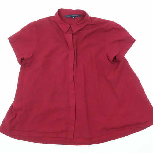 French Connection Womens Purple Polyester Basic Button-Up Size XS Collared