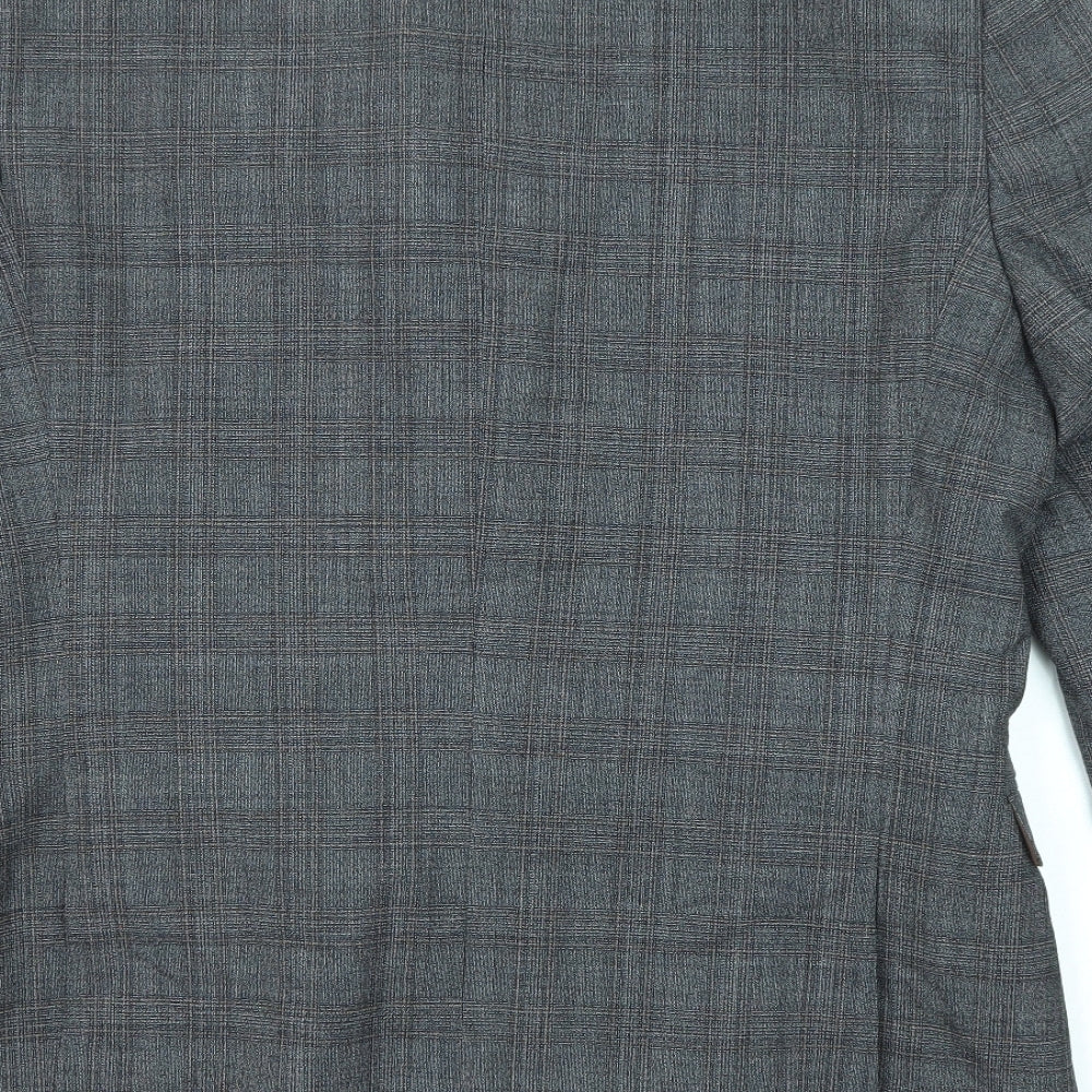 NEXT Mens Grey Plaid Wool Jacket Blazer Size 42 Regular