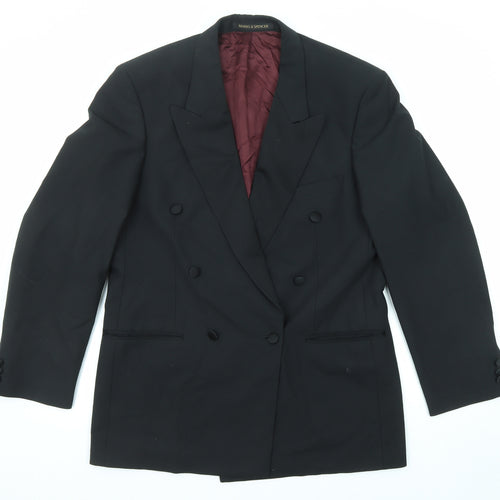 Marks and Spencer Mens Black Polyester Jacket Suit Jacket Size 40 Regular