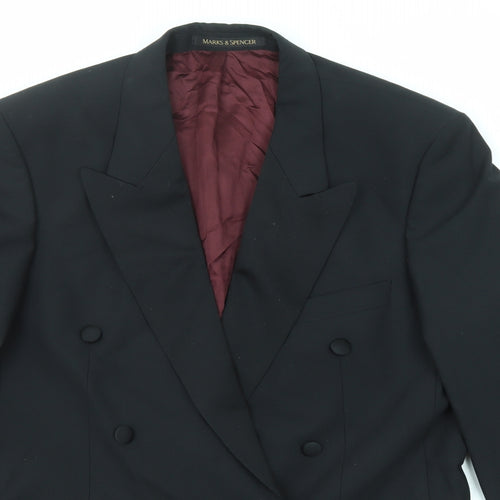 Marks and Spencer Mens Black Polyester Jacket Suit Jacket Size 40 Regular